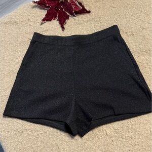 Express Extreme High Rise Metallic Sparkle Shorts - Black - Size Medium